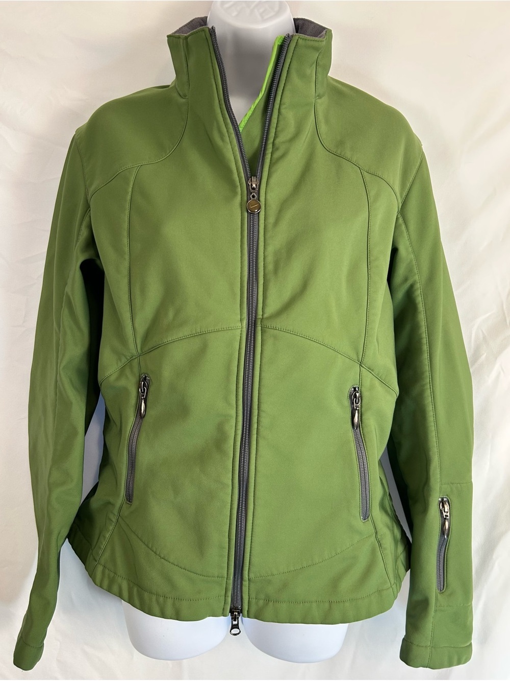 Nike Youth Large 12-14 Green Soft Shell Full Zip Jacket Fleece